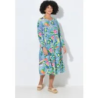 Angel of Style Jerseykleid Maxikleid Capri-Muster Langarm Volants