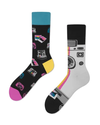 many mornings - Socken - Insta Snap blau/pink/schwarz - Gr. - 42