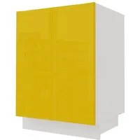 Feldmann-Wohnen Spülenunterschrank Napoli (Spülenschrank mit Schublade, 1-St., Hochglanz lackiert, Schublade, Soft-Close-Funktion, REJS Comfort Box) 60x50x82cm grifflos grau - RAL 6027 lichtgrün Hochglanz (NA-D1ZR/60)