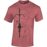 Baddery Print-Shirt Fahrrad T-Shirt: "Bike Shadow" - Rennrad Zubehör, hochwertiger Siebdruck, auch Übergrößen, aus Baumwolle