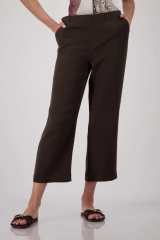 monari - Verkürzte Wide Leg Hose coffee - Gr. - 42