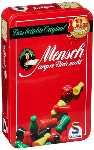 Schmidt Spiele 51204 Mensch ärgere Dich Nicht Bring Mich mit Spiel in der Metalldose Bunt
