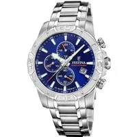 Festina Chronograph Timeless Chronograph F20704/2, Quarzuhr, Armbanduhr, Herrenuhr, Edelstahlarmband, analog, Tag