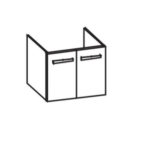 Artiqua 411 Waschtischunterschrank für Durastyle 232065, Stahlgrau, 411-WU2T-D40-7142-88 411-WU2T-D40-7142-88