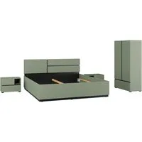 OTTO home Schlafzimmer-Set Cross, moderne, grifflose Optik, FSC-zertifiziert, (4-tlg., Bett 180x200cm, 2 Nachtkommoden, Schrank 2-oder 4-türig), Komplettschlafzimmer-Set