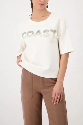monari - Sweatshirt mit Schmuckschrift marble - Gr. - 44