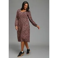 Laura Scott CURVE Midikleid Große Größen aus elastischer Viskosemischung, figurumspielende Passform