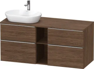 Duravit D-Neo Konsolenwaschtischunterbau wandhängend Nussbaum dunkel Matt 1400x550x664 mm - DE4970L7 DE4970L70210000