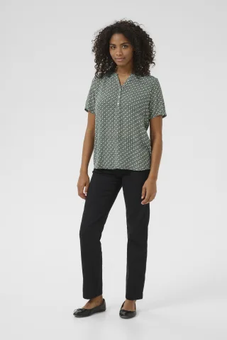 Kurzarm-Bluse Regular fit Grape Leaf dark green