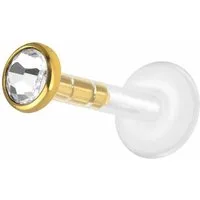 PIERCINGLINE Piercing-Set PMFK Labret mit Plug-in System + Chirurgenstahl-Aufsatz FLACHER (Labrets, 1-tlg)