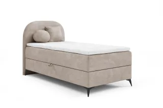 Boxspringbett Gästebett GORGIA 100x200cm Stoff Jasmin Beige