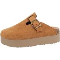 Ital-Design Damen Mules Freizeit Plateausandaletten (85698205) Flach Pantoletten in Camel