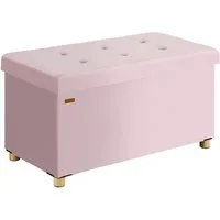 Casaria Sitzbank, Samt Rosa Faltbar mit Holzfüßen 76x38cm 300kg Belastbarkeit Flur