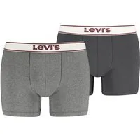 Levi's® Boxer LEVIS MEN VNTG HTR BOXER BRIEF 2P (2er Pack) ohne Eingriff, uni, meliert, Logo-Bund, elastisch