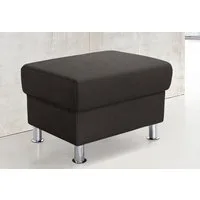 TRENDMANUFAKTUR Hocker Rondo, Polsterhocker zur Serie, Breite 67 cm, Füße chromfarben, Fußhocker wahlweise mit Federkern, in verschiedenen Bezügen bestellbar