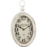 Ambiente Haus Wanduhr Antikweiss Wanduhr aus metall 28cm