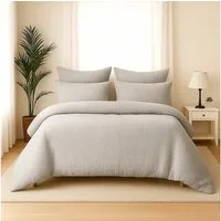 Wolkenfeld Bettwäsche Wolkenfeld Premium Musselin mit Reißverschluss, Musselin, 4 teilig, aus 100% Baumwolle – Atmungsaktiv & Weich – inkl. Kissenbezug 80x80