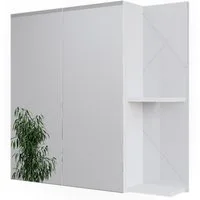 Vicco Badezimmerspiegelschrank Irma, Weiß Hochglanz, 80 x 75 cm (1-St)