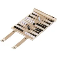 relaxdays Spiel Backgammon zum Aufrollen, Strategiespiel