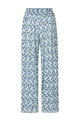 Rich & Royal - Printed Crinkle Pants palace blue - Gr. - M