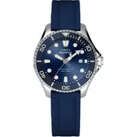 Timex Quarzuhr DEEP WATER MERIDIAN TW2W81500AJ, Armbanduhr, Herrenuhr,Kautschukarmband,Datum,bis 20 bar wasserdicht