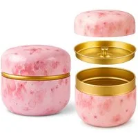 Goodwei Teedose Chazutsu Matcha Teedose aus Metall: japanisches Design, pink, Weißblech, (3-tlg)