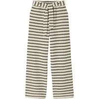 jonen Stoffhose Weite Mädchen Hose aus Fantasiestrick mit Gürtel Fantasiestrick mit Gürtel