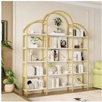Flieks Bücherregal 5 stöckiges, Lagerregal, Aufbewahrungsregal Hochschrank Bücherwand, B170/T25/H190 cm 1-tlg., Standregal mit 5 Ebenen Bücherschrank in Wolkenform, Stahlrahmen