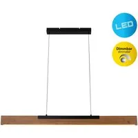 näve LED Pendelleuchte Wilma, Dimmfunktion, Memoryfunktion, LED wechselbar, Warmweiß, mit Holz, dimmbar per Wandschalter, Memoryfunktion, höhenverstellbar