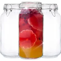 Fresh Master Einmachglas Vorratsgläser mit Drahtbügel-Verschluss, Glas, (3-tlg), mit Bügelverschluss