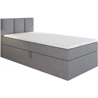 A&J MöbelLand GmbH Boxspringbett Einzelbett NASI mit Bettkasten, Topper und gepolstertem Kopfteil. (Boxspringbett mit Bettkasten und gepolstertem Kopfteil. Inclusive Topper !, TOP ANGEBOT), Länge 208 cm Höhe 106 cm