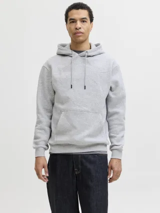 JACK&JONES - JJEBRADLEY SWEAT HOOD NOOS Light Grey Melange - Gr. - S