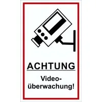 Hermann Schütz Hinweisschild Achtung Videoüberwachung! 150x250 mm Kunststoff, (1 St)