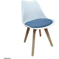 HTI-Living Esszimmerstuhl Esszimmerstuhl Atlanta Weiß/Blau (Stück, 1 St), Kunststoffschale mit Sitzfläche aus Polyester