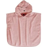 Alvi® Bademantel ALVI Bade-Poncho Faces rosa 60x60