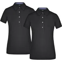 James & Nicholson Poloshirt Doppelpack Klassisches Damen Polohemd JN969 (Doppelpack, 2 Stück) mit konfektioniertem Kragen in Kontrastoptik