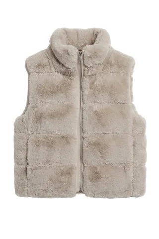 rino & pelle - Webpelz-Weste beige - Gr. - 38