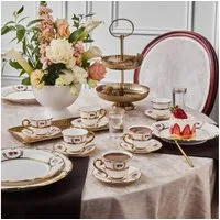 Karaca Kaffeeservice Karaca Royal Bone Elizabeth Kaffeetasse mit Untertasse Set 6 Personen