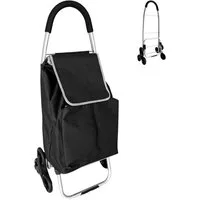 relaxdays Einkaufstrolley Treppensteiger 45 l, 45 l, schwarz