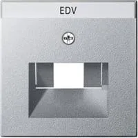 Zentralplatte Unterputz Abdeckung für UAE/IAE ISDN und Netzwerk Anschlussdose mit Beschriftungsfeld aluminium, Retail