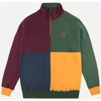 Trendsplant Rundhalspullover Color Block Half Zip Sweater "Harlequin"