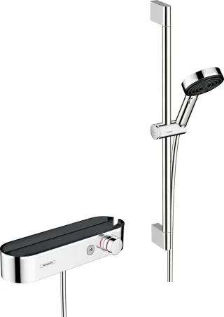 Hansgrohe Brausesystem Pulsify 105 Relaxation Brausethermostat Stange 650mm chrom, 24260000 24260000