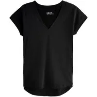 Next T-Shirt T-Shirt mit V-Ausschnitt und angesetzten Ärmeln (1-tlg)