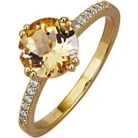 Firetti Fingerring Schmuck Geschenk Silber 925 Damenring Ring, mit Citrin oder Amethyst und Zirkonia (synth)