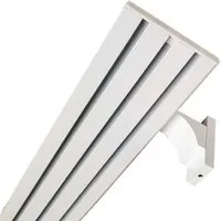 Bestlivings Gardinenschiene, 3-läufig, Fixmaß, verschraubt, Flache Aluminium Schiene (7mm), Längen bis 480cm, (4x120cm)
