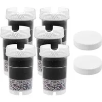 AcalaQuell Wasserfilter Jahrespaket - Kartuschen und Mikroschwamm, Zubehör für AcalaQuell Kannenfilter Modelle: Swing, Sunny, Wassetto, One, Silizia
