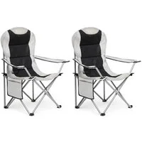 Mondeer Campingstuhl (2er Set) (2 St), Baumwollkissen tragbar