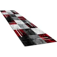 Paco Home Läufer Diamond 663, rechteckig, Höhe: 18 mm, Teppich-Läufer, Kurzflor, Karo Muster, 3D-Design