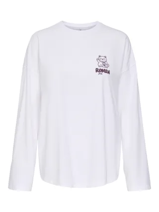 ONLY - ONLCELESTINE L/S PRINT TOP BOX JRS Bright White - Gr. - S