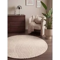 HANSE Home Wollteppich Calmio, auch als Läufer und in rund, rund, Höhe: 18 mm, Handgetuftet, Wolle, Natur, Wohnzimmer, Schlafzimmer, Skandi, Hygge